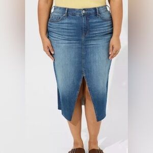 Torrid Denim Front Slit Skirt
